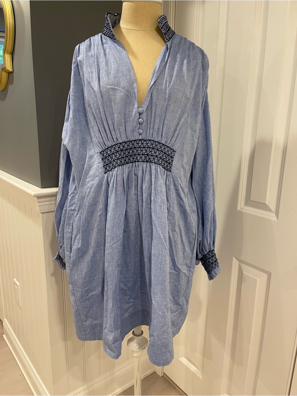 Tuckernuck Chambray Embroidered Aubury Dress
